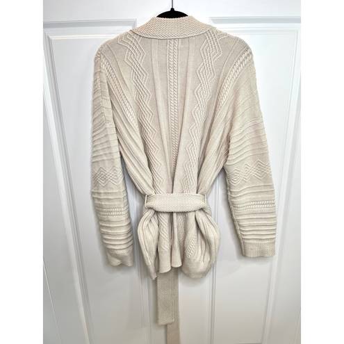 Pink Lily It Was All A Dream Chunky Beige Belted Cardigan NWOT