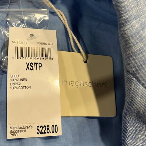 Magaschoni  NWT 100% Linen baby blue double breasted blazer - XS ($228 retail)