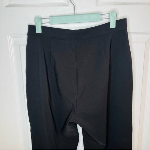 Lulus  Catch a Crush Black Fringe Cropped Pants Flat Front Black L NWT