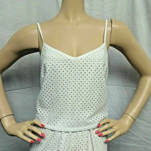 The Loft "" WHITE EYELET OVERLAY TOP CAREER CASUAL DRESS SIZE: 8 NWT $80