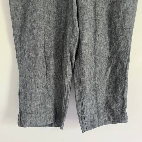 J.Jill  Linen Love Linen Women’s Wide Leg Crop Pants Grey Marl Size XL