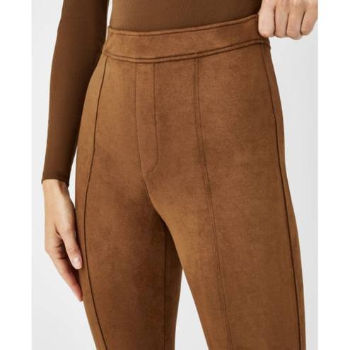 Spanx Faux Suede Flare Pant Rich Caramel High-Rise Waist Shapewear Stretchy Tall