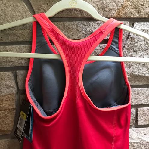 Nike  Drifit Long Tank Top Training athletic Small Neon Orange Pink NWT