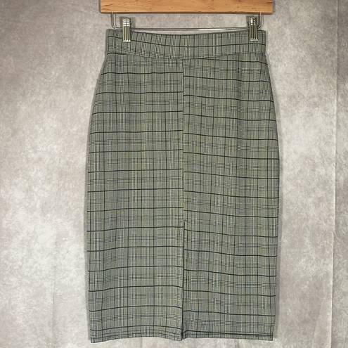 New Mix  Black White Plaid Pencil Skirt Size Medium Professional Office Business