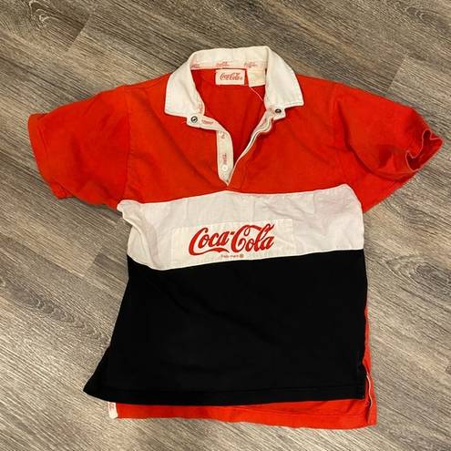 Coca-Cola Vintage  90s retro collared polo shirt Small