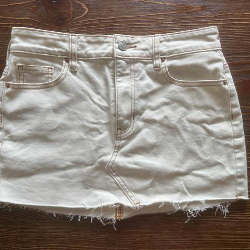 PacSun Mid-Rise Mini-Skirt Beige Denim