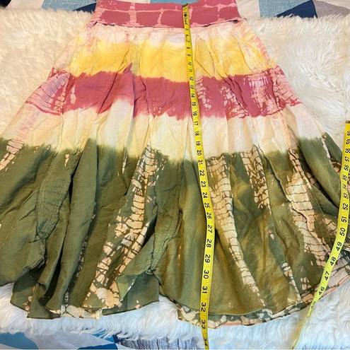 Tracy Evans  Limited Long Tie Dye Skirt Size Large Fold Over Waist Boho Hippie