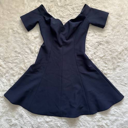 Cinq à Sept Cinq A Sept Dress Kenna Off The Shoulder Mini Navy 6 NWT New