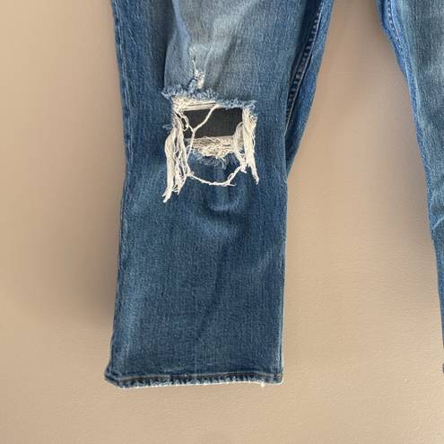 Abercrombie & Fitch  Ultra High Rise Curve Distressed Kick Flare Jean Size