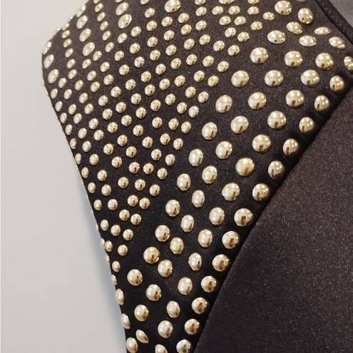 Marilyn Monroe  Black Back Zip Gold Studded Sheath Dress Size M