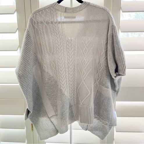 All Saints Cable Knit Wool Poncho Sweater