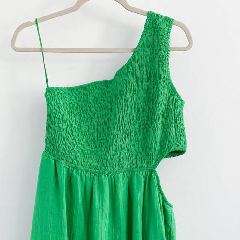 Davi & Dani Boutique Green Cutout Smocked Midi Dress