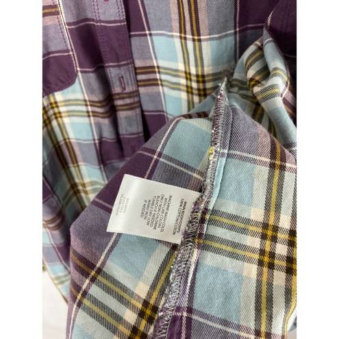 Treasure & Bond  Blue Purple Button Down Flannel Shirt Size small