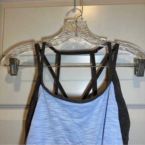 Xersion  Blue/Grey Built In Bra Fitted Active Tank size M