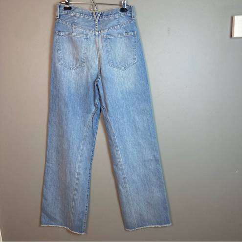 Veronica Beard NWT  Dylan inseam gusset jeans wide leg flare frayed hem size 28