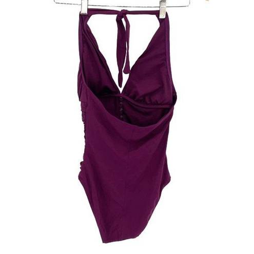 Bleu Rod Beattie  Womens Halter Twister Mio One-Piece Swimsuit Cherry Wine Size 4