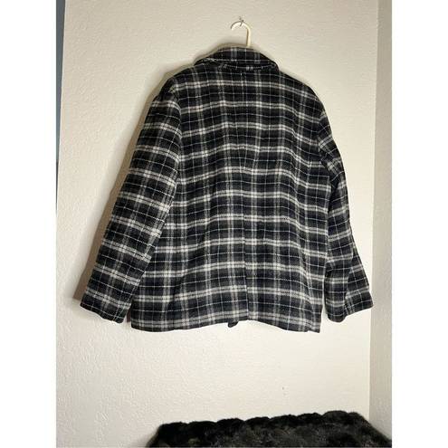 American Eagle  Jacket size Large Wool Blend Plaid Double Breasted Pea Coat