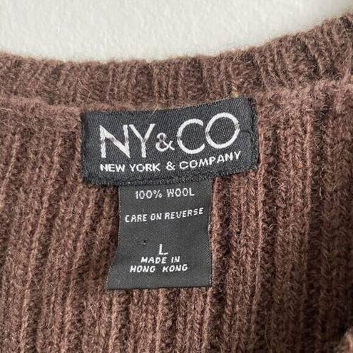 Krass&co Vintage NY& Vest Size L Wool Striped Earth Tones Fair Isle Granny Core V-Neck