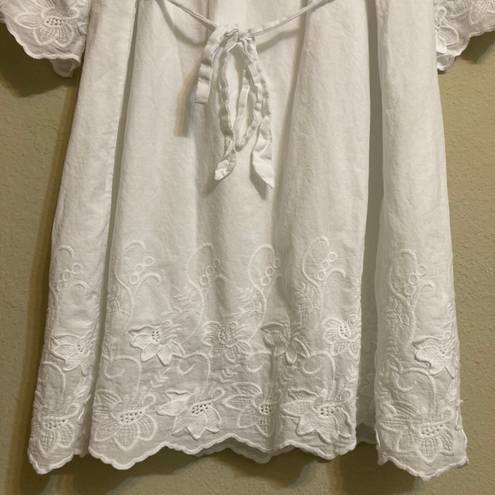 Isabel Maternity Maternity Dress Embroidered White Cotton Size Small