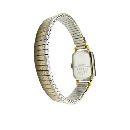 Seiko  Women's Wristwatch Rectangle Manual Wind Analog Silver and Gold