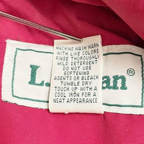 L.L.Bean  Hooded Raincoat Red Lightweight Spring Coat Jacket Size LP Large Petite