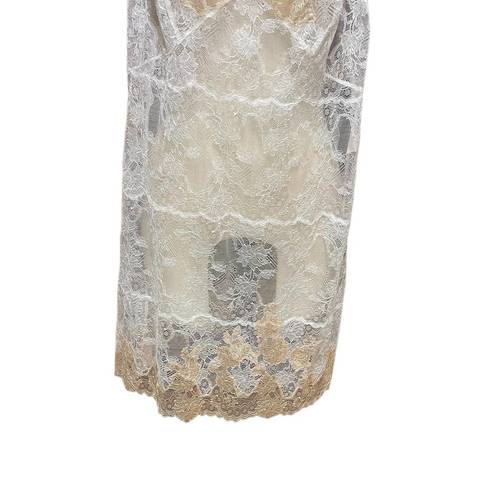 Natori Josie  Chantilly Bordered Lace Chemise Lingerie White Size XL