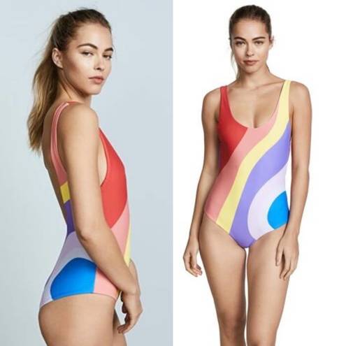 Mara Hoffman NWT  Swin Mia One Piece Printed Swimsuit Rainbow Multi Small