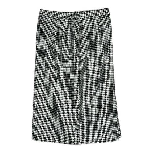 Dress Barn Vintage  Black White Gingham Plaid High Waisted Pencil Skirt Size 6