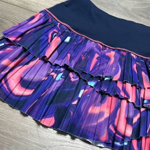 Lucky in Love  Pleated Tiered Purple Pink Tennis Skirt Size Small