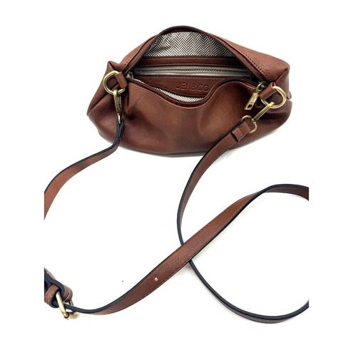 Krass&co JEN & . Vegan Leather Crossbody Bag Purse Brown Adjustable Strap