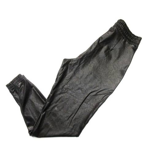 Spanx NWT  Leather Like Jogger in Noir Black Faux Vegan Pull-on Pants 2X