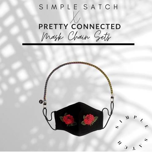 Simple Satch x Pretty Connected Mask Chain Set Black