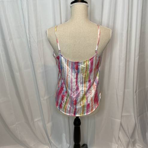 Neiman Marcus 42 VINTAGE  Watercolor Striped Silky Spaghetti strap Tank Small