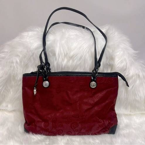 Brighton  Mevelyn Red Canvas Tote with Leather Trim B30