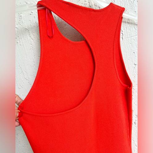 ZARA slip on maxi dress asymmetrical back red small new with tags