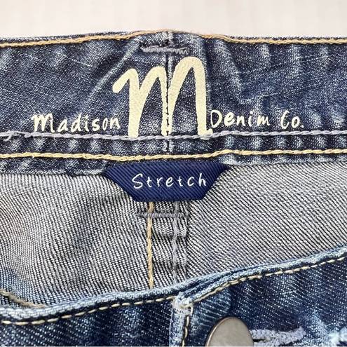 Pacific&Co Madison Denim  Womens Blue Denim Stretch Distressed Capri Jeans Size 9/10