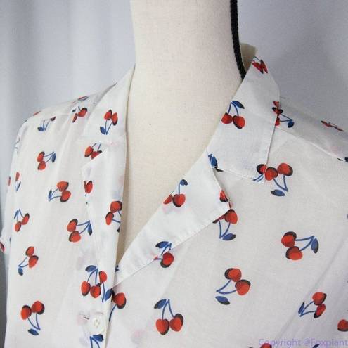 Kate Spade NWT  Cherry toss tie-front top, French cream, all cotton