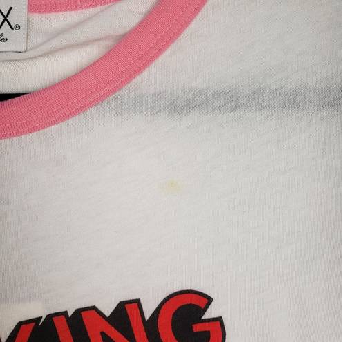 Wildfox NWT Wild Fox White Pink Graphic Thinking About The Gym T-Shirt Women's Medium