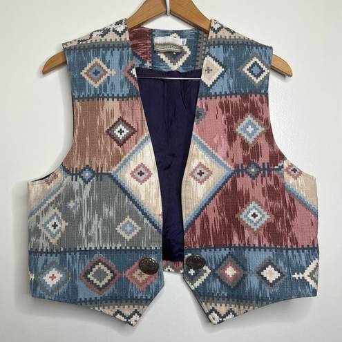 Coldwater Creek Vintage  Aztec Southwest Open Front Vest Women’s Size XL