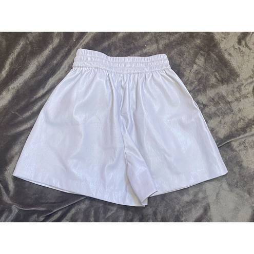 Good American NWT  Better Than Faux Leather Drawstring Shorts in Lilac Whisper XS