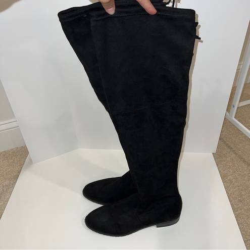 Unisa Over The Knee Black Suede Boots