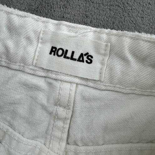 Rolla's  Denim Shorts Womens Size 27 Dusters High Rise Slim White Distressed