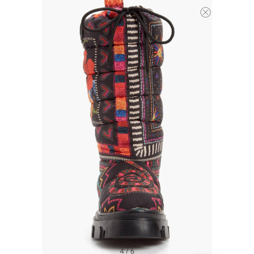 Farm Rio NEW  Scarf Lug Sole Tall Puffer Moon Boots Platform Womens 7 $300