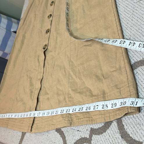 Universal Threads  wheatfield tan button front A-Line linen blend midi skirt