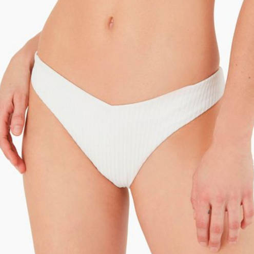 ONIA  White Bikini Bottom Size LARGE Cheeky V High Cut Chiara Quiet Luxury NEW