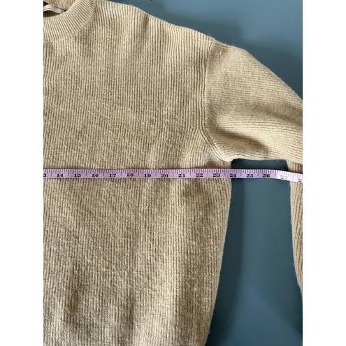 Oak + Fort  womens sweater tan size S mock neck long sleeves ribbed