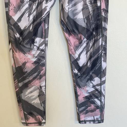 Gaiam  Gray & Pink Patterned Cropped Capri Athletic Leggings Size Small