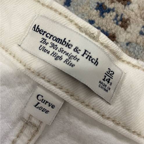 Abercrombie & Fitch Jeans Curve Love 90s Straight ultra hi rise off white 14 32