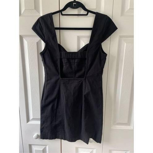 Urban Outfitters Linen Black Sweetheart Mini Dress