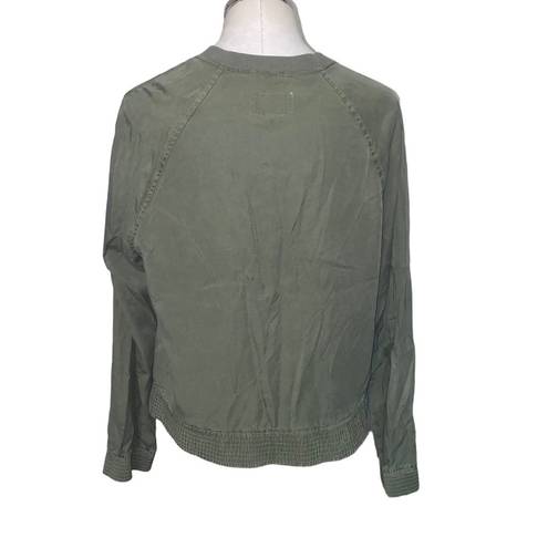 American Eagle  Outfitters Tencel Bomber Jacket in Olive Green Size Large